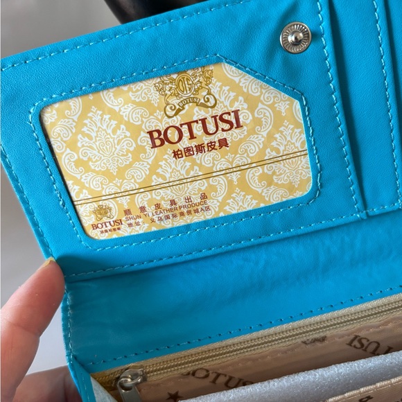 Botusi Long Wallet  PU Leather Turquoise - Picture 5 of 9